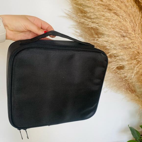 SEPHORA Black Square Zipper Removable Jewelry Makeup Carrying Case Travel Bag - Picture 2 of 9